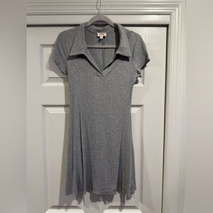 Gray Collared Short Sleeve Dress